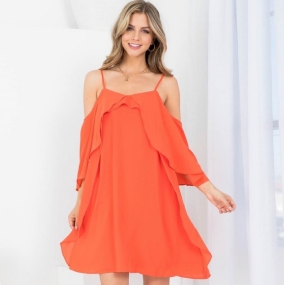 Adorable summer dress in tangerine - Picture 2 of 4